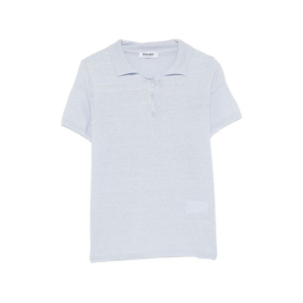 Base Women Linen And Cotton Blend Polo Shirt
